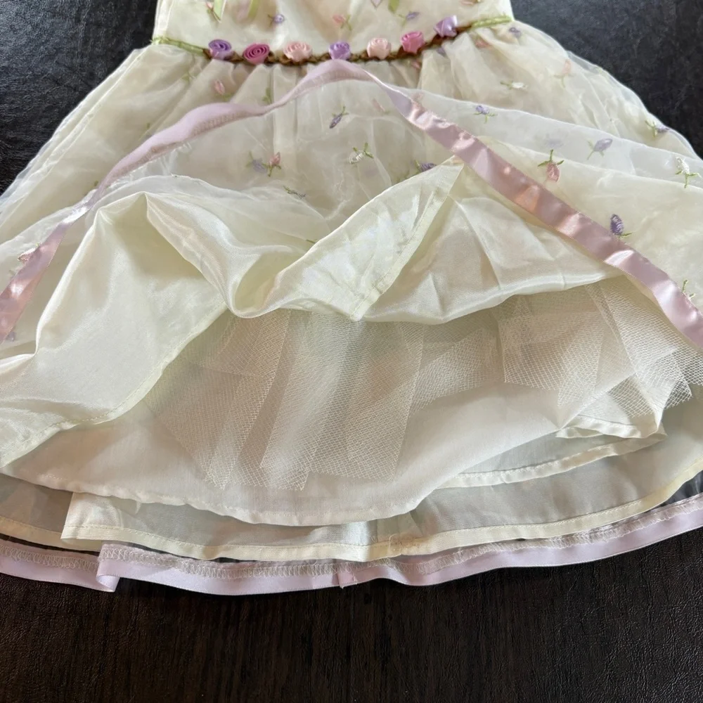 Biscotti Collezioni Girl’s Floral White Party Dress Sz 24M